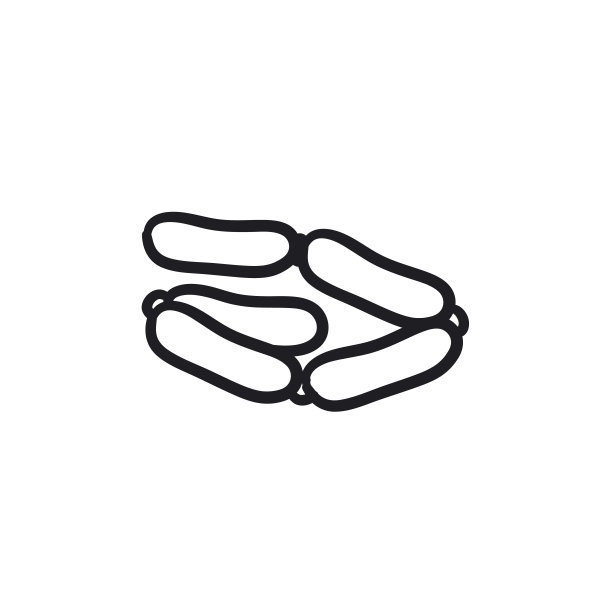 连锁的香肠素描图标图片下载