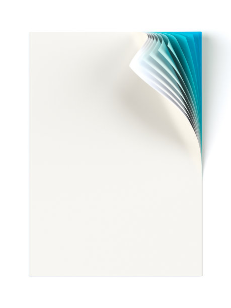 空白文件模拟与蓝绿色卷曲角图片下载