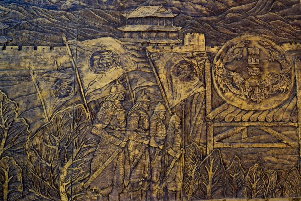 中国甘肃嘉峪关炮台壁画图片下载