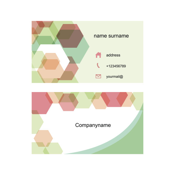 六角名片设计模板图片下载