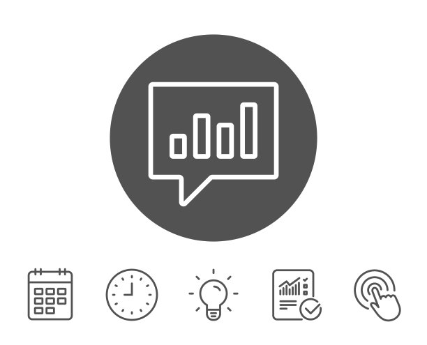 图线的图标。报告图表在语音气泡。图片下载