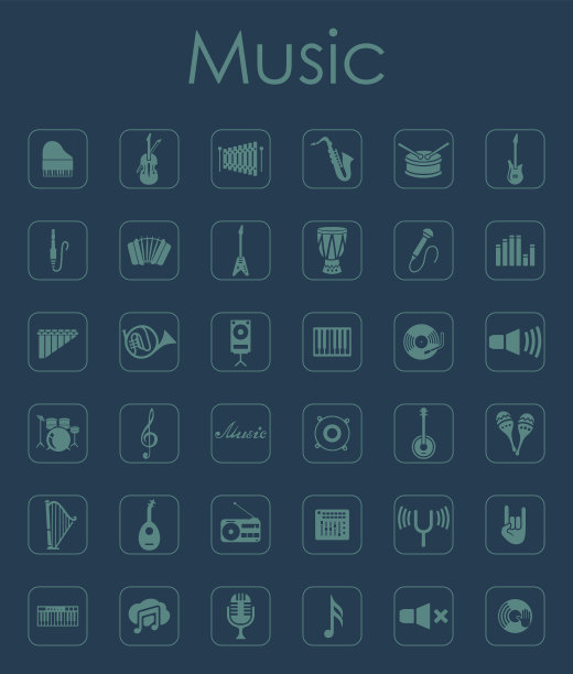 一组简单的音乐图标图片下载