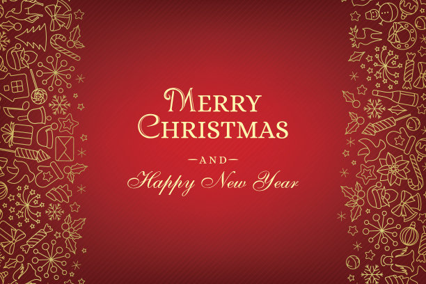 圣诞贺卡与线艺术图标图片下载