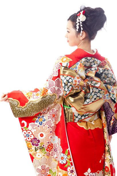 亚洲妇女穿着日本传统和服的肖像图片下载