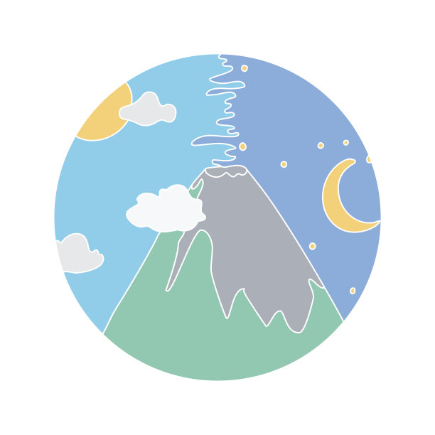 火山矢量涂鸦图标图片下载