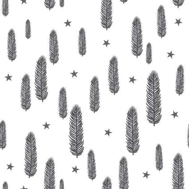 无缝图案纹理与松树树枝素材图片