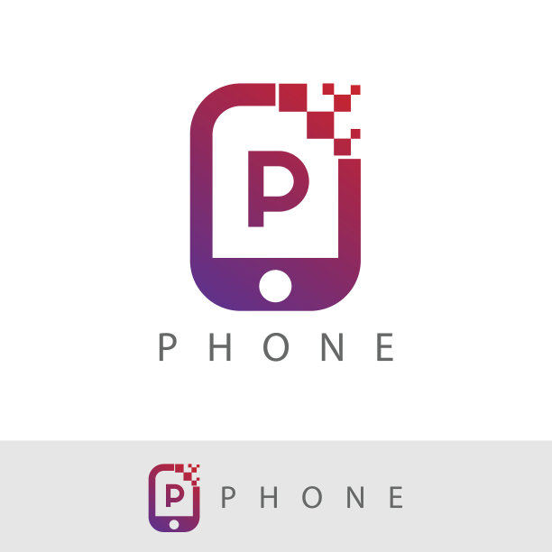 手机像素首字母P图标设计图片下载