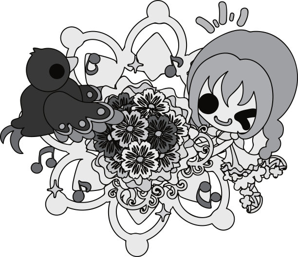 小女孩和神秘的小鸟图片下载