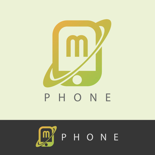 手机星球首字母M图标设计图片下载