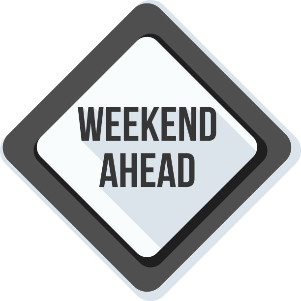 周末提前标志插图图片下载