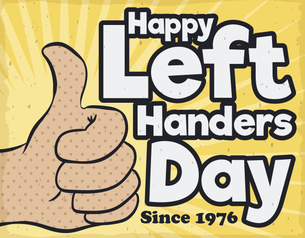 国际左撇子日的复古设计图片下载