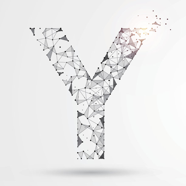 点线连接组成英文字母，字体设计。图片下载