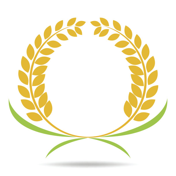 有机稻米圈稻谷产品和健康食品设计载体图片下载