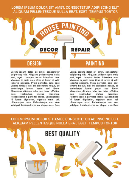 家居维修和油漆服务横幅模板图片下载