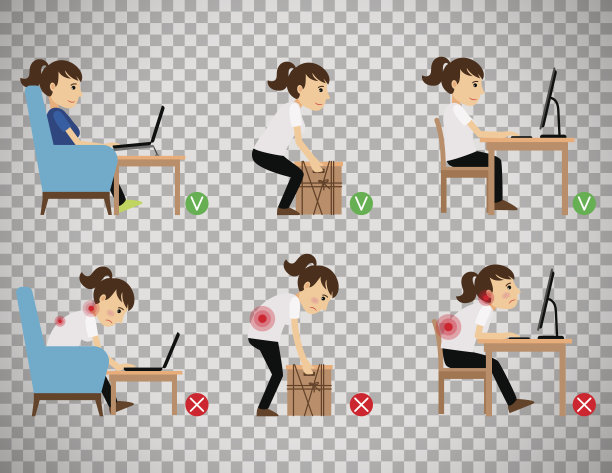 女性坐姿和工作姿势正确图片下载