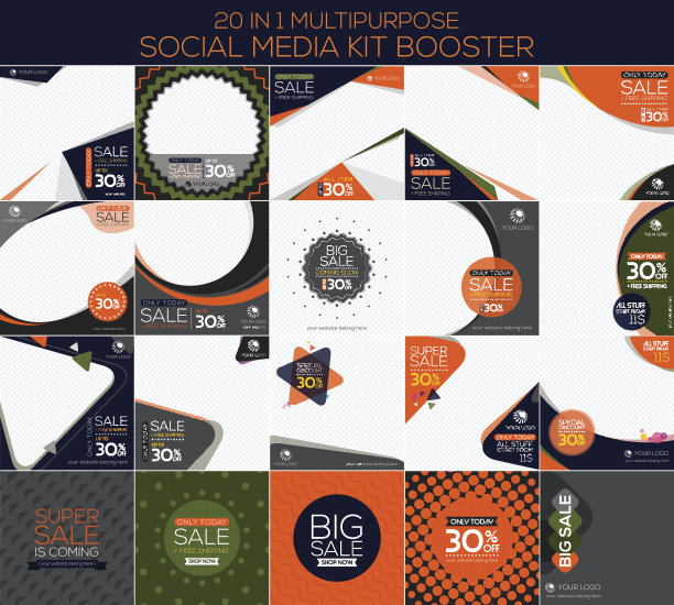 多用途的社交媒体工具包助推器图片下载