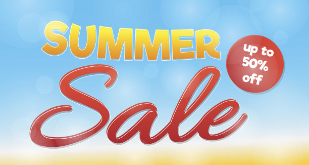 夏季大减价-阳光明媚的横幅。矢量插图。图片下载