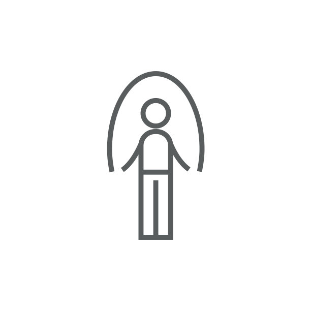 男子运动与跳绳线的图标图片下载