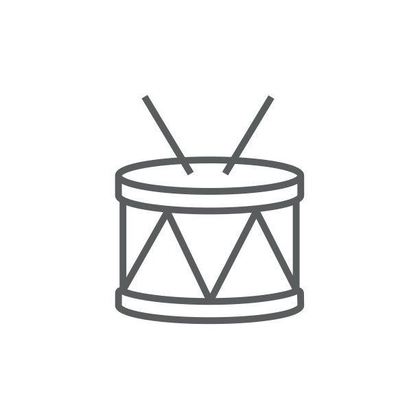 鼓与棍棒线图标图片下载