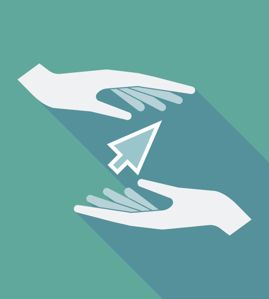 带有光标的长影子手图片下载