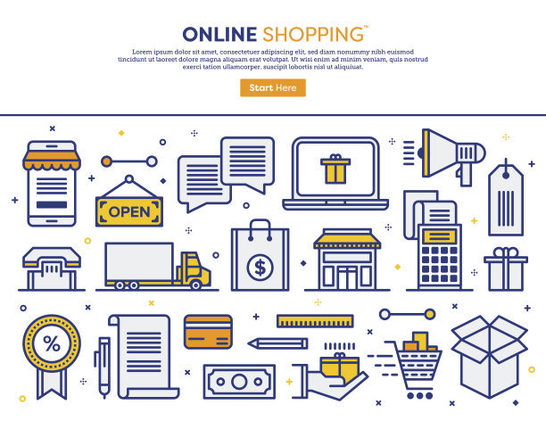 网上购物的概念素材图片