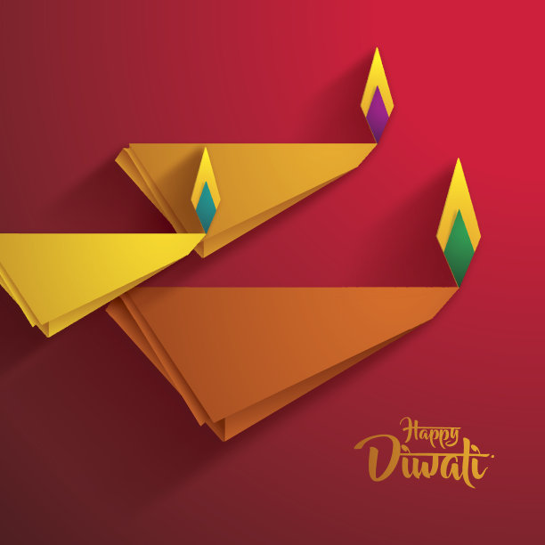 快乐的排灯节。印迪亚油灯设计图纸。图片下载