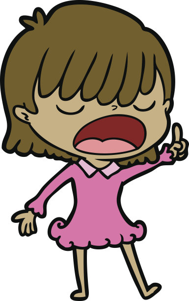 卡通女人大声说话图片下载