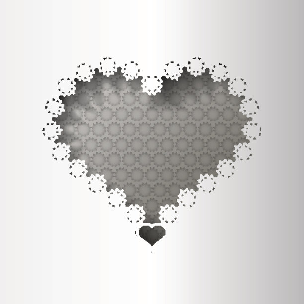 纸花边贺卡，黑白图案，为情侣，模板祝贺心，3D，矢量eps10图片下载