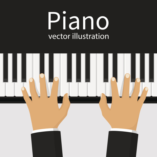手放在钢琴键上。图片下载