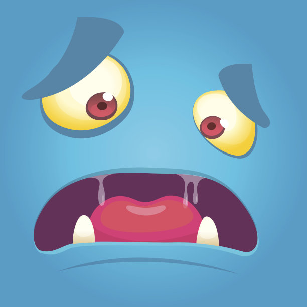 卡通怪物的脸。万圣节卡通怪物图片下载