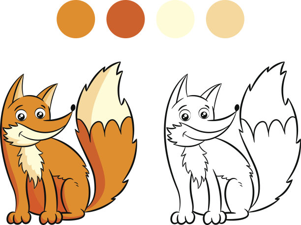 狐狸彩色书。素材图片