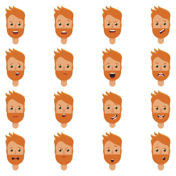 一套表情的金发男人图片下载