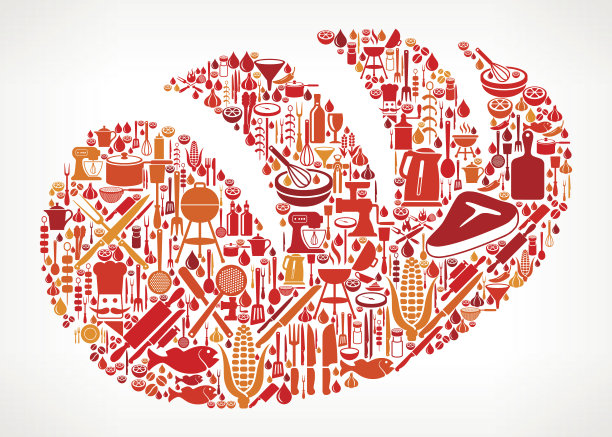 面包烹饪和食物矢量图标模式图片下载