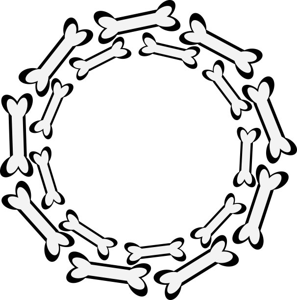 狗骨环在白色背景上。矢量插图。图片下载