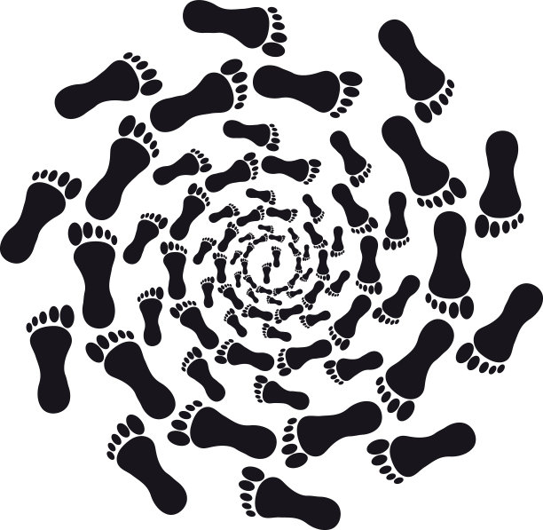 脚踩在白色背景上。矢量插图。图片下载