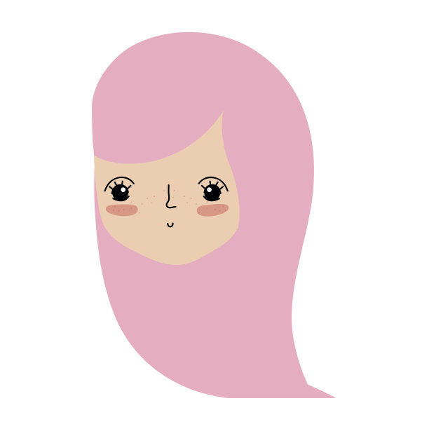 可爱的女人头与发型设计图片下载