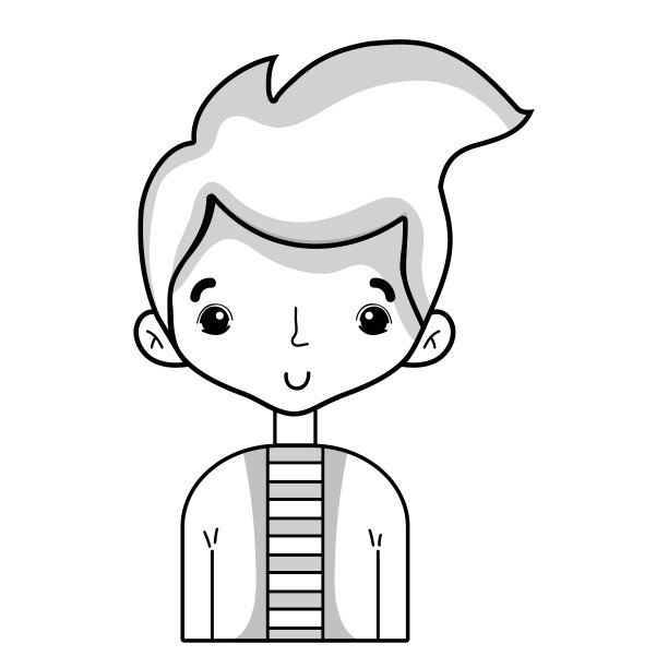 线条可爱的男人与发型设计和衬衫图片下载