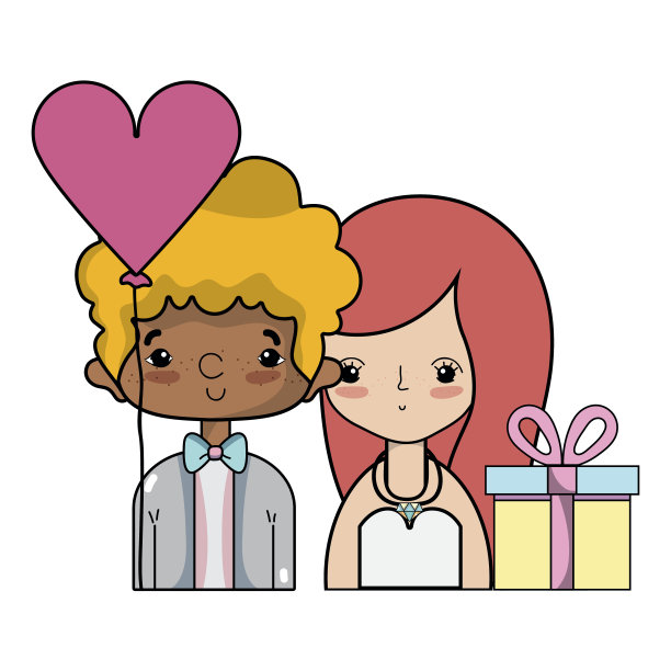 发型设计配漂亮夫妇图片下载