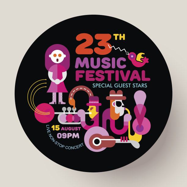 音乐节圆形模板设计图片下载