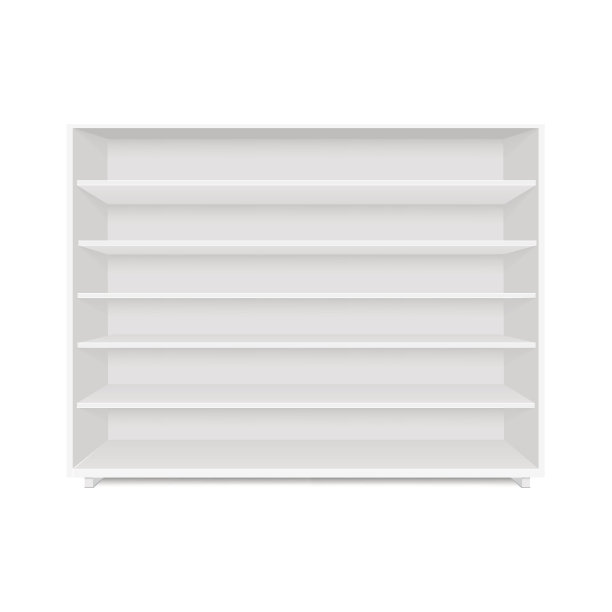 空白的空白展示与零售货架。前视图。矢量模拟模板为您的设计做好准备图片下载