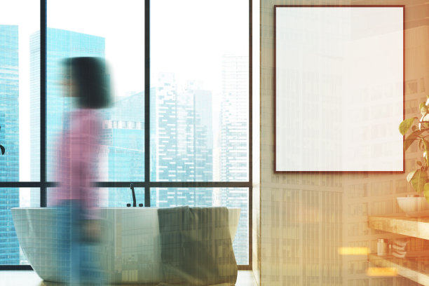 米色浴室内饰，图片，女孩图片下载