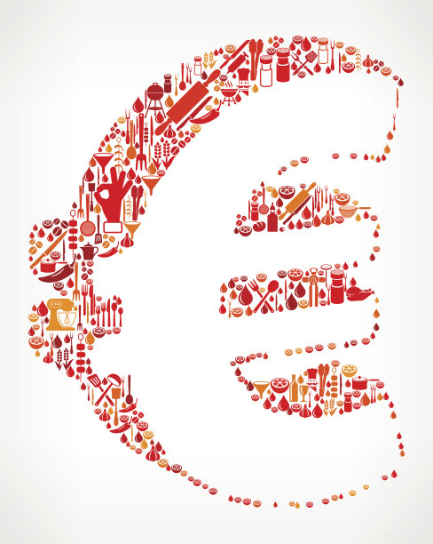 欧洲标志烹饪和食物矢量图标模式图片下载