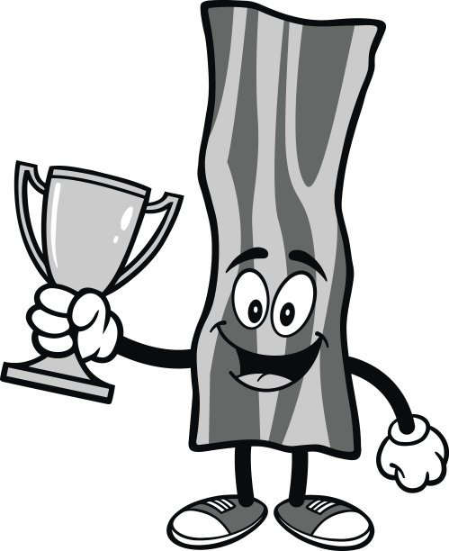 培根带奖杯插图图片下载