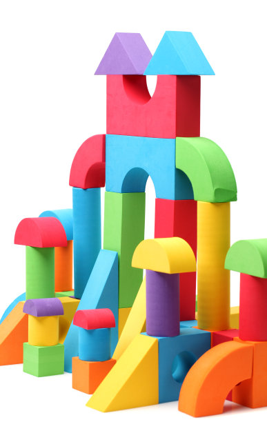 绝缘摄影师建筑木块，白色背景图片下载