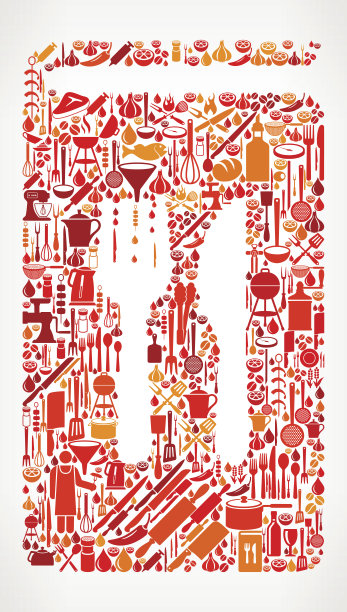 食物菜单烹饪和食物矢量图标模式图片下载