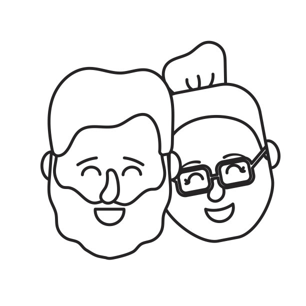 线头像夫妇头与发型设计图片下载