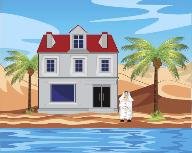 在沙漠中流行死亡的旅馆岸上图片下载