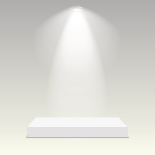 白色的讲台。基座。平台。聚光灯下。矢量插图。图片下载