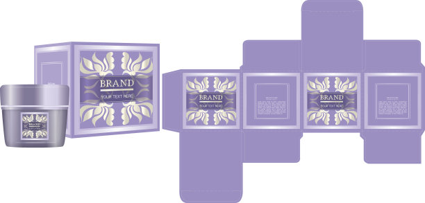 包装容器标签与豪华盒设计模板和模型盒。图片下载