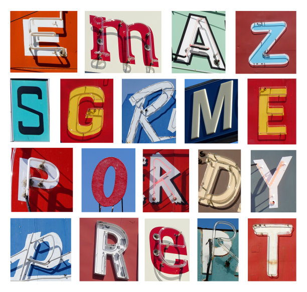 古董氖字母图片下载